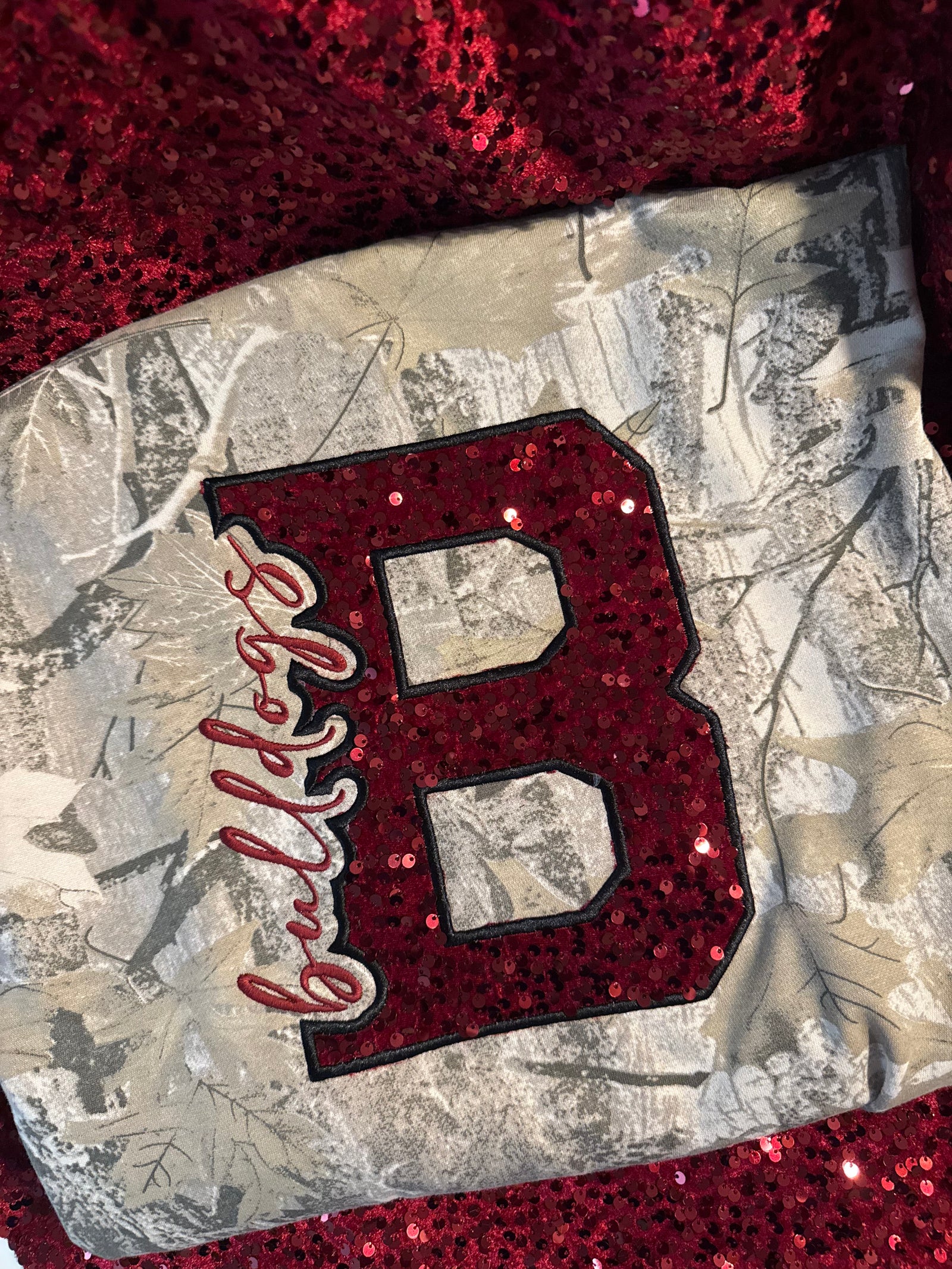 Bulldogs Sequins Embroidered sweatshirt