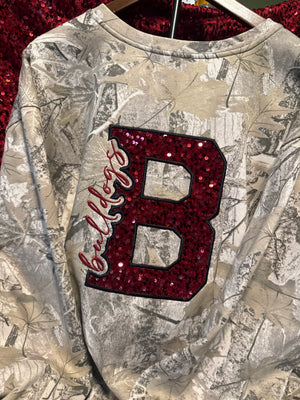 Bulldogs Sequins Embroidered sweatshirt