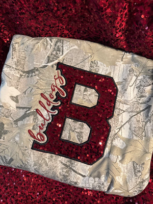Bulldogs Sequins Embroidered sweatshirt