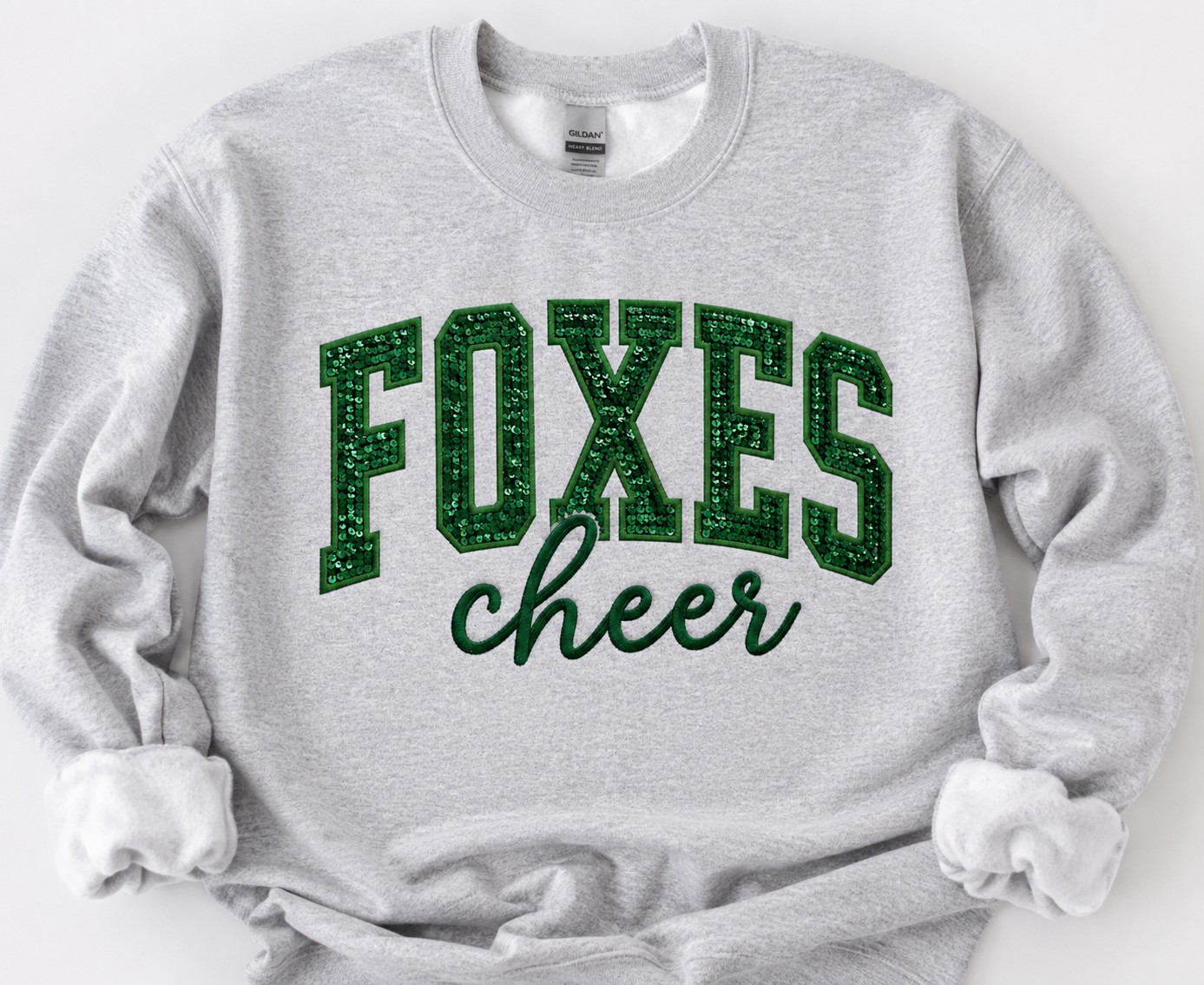 Foxes Embroidered Sequins Crewneck
