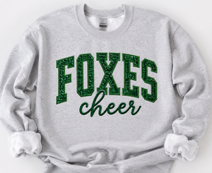 Foxes Embroidered Sequins Crewneck