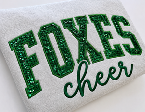 Foxes Embroidered Sequins Crewneck